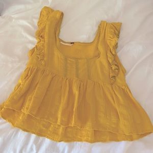 Mustard Yellow Free People top